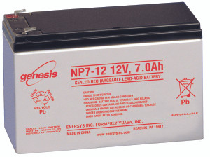 Genesis Yuasa NP7-12 SLA Battery - 12V, 7.0Ah, .187" Terminals
