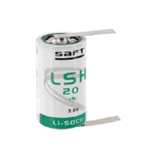 Saft LSH20-T, 3.6 Volt 13000 mAh Lithium D Battery w/Solder Tabs 