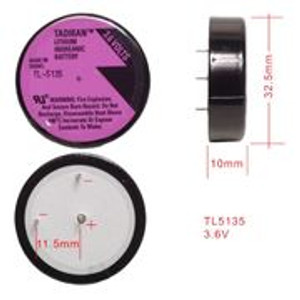 Tadiran TL-5935 3.6 Volt, 1700 mAh Lithium 1/6D (3 Pin) Wafer Cell 1/6 D Battery