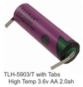 Tadiran TLH-5903/T, 3.6 Volt 2000 mAh Lithium AA Battery w/Solder Tabs