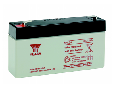 Genesis Yuasa NP1.2-6 Battery - 6V 1.2Ah Sealed Rechargeable