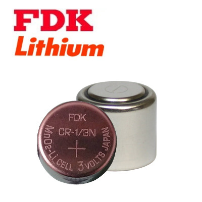 FDK, CR1-3N 3 Volt, 160 mAh, 1/3N Lithium Battery CR-1/3N, 6131-101-501
