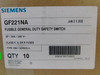 Siemens GF221NA Safety Switches GF 2P 30A 240V 50/60Hz 1Ph Fusible 3Wire NEMA 1