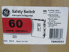 GE TGN3322 Safety Switches TGN 3P 60A 240V 50/60Hz 3Ph Non Fusible 3Wire EA NEMA 1