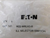 Eaton M22-WRLK3-R Selector Switches Illuminated 3 Position Red