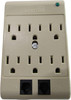 Leviton 3500-PT Wallplates and Accessories 6 Outlet Plug In With Surge Protector 15A 125V Ivory