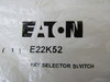 Eaton E22K52 Selector Switches Key Operated 2 Position NEMA 3/3R/4/4X/12/13