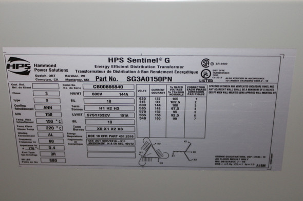 Hammond SG3A0150PN Other Transformers EA