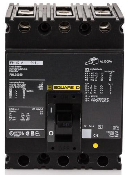 Square D FHL36050 Molded Case Breakers (MCCBs)