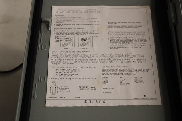 Thomas & Betts RHD362NF-TB Heavy Duty Safety Switches