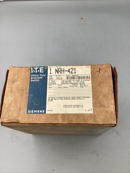 Siemens NRH-421 Heavy Duty Safety Switches