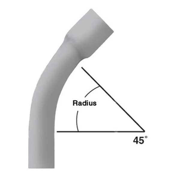 PVC 5-IN-36RAD-45DEG-S40 ELBOW BELL Pipe and Tube