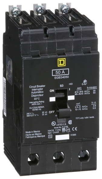 Square D EGB34050 Miniature Circuit Breakers (MCBs) 480/277V