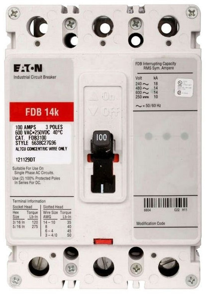 Crouse-Hinds FDB3040 Molded Case Breakers (MCCBs)