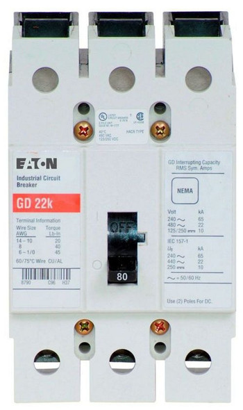 Eaton GD3080 Molded Case Breakers (MCCBs)