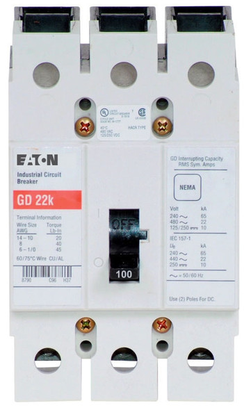 Eaton GD3100K Molded Case Breakers (MCCBs) EA