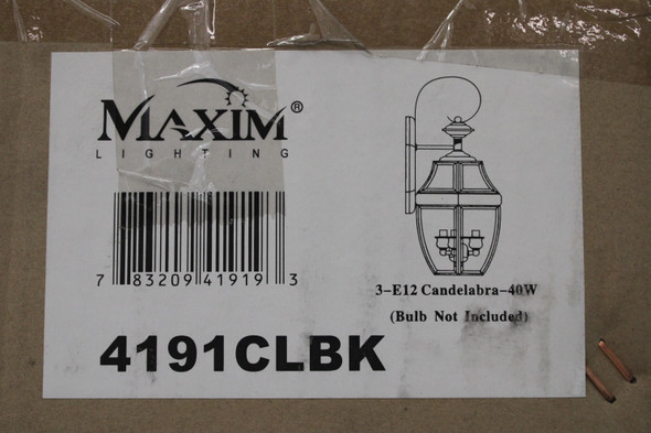 Maxim Lighting 4191CLBK Incandescent Lighting EA