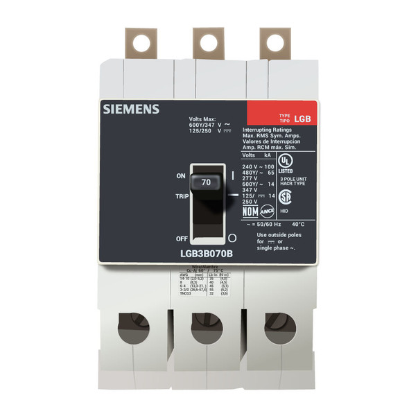 Siemens LGB3B070B Molded Case Breakers (MCCBs)
