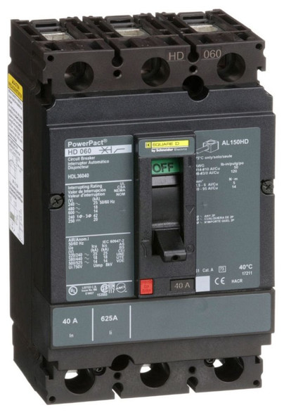 Square D HDL36040 Molded Case Breakers (MCCBs)