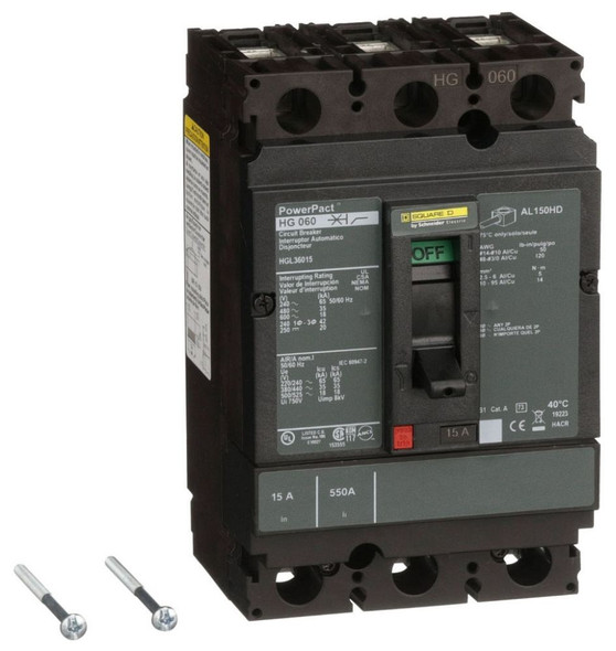Square D HGL36015 Molded Case Breakers (MCCBs)