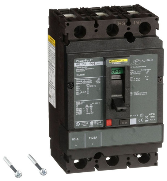 Square D HGL36080 Molded Case Breakers (MCCBs)