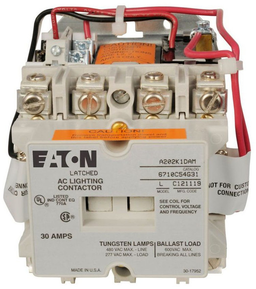 Eaton A202K3BAM Magnetically Latched, Non-Reversing UL, CSA Lighting Contactor