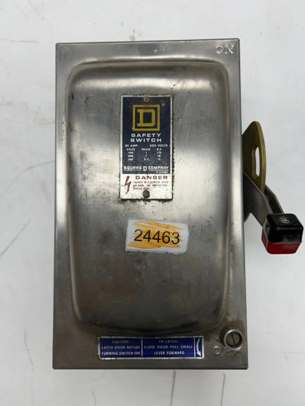 Square D HU261DS Safety Switch 30 Amp 600VAC