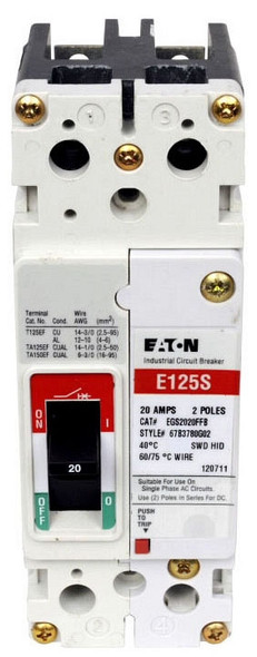 Eaton EGH2030FFB Molded Case Breakers (MCCBs)