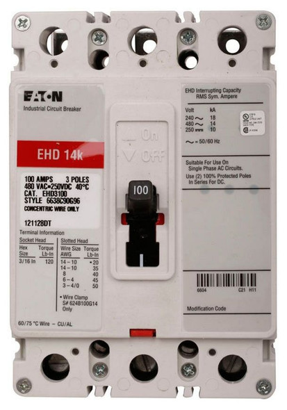 Eaton EHD3100H08 Molded Case Breakers (MCCBs)