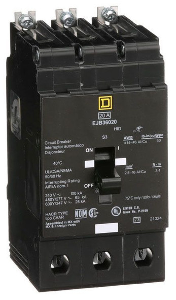 Square D EJB36020 Molded Case Breakers (MCCBs)