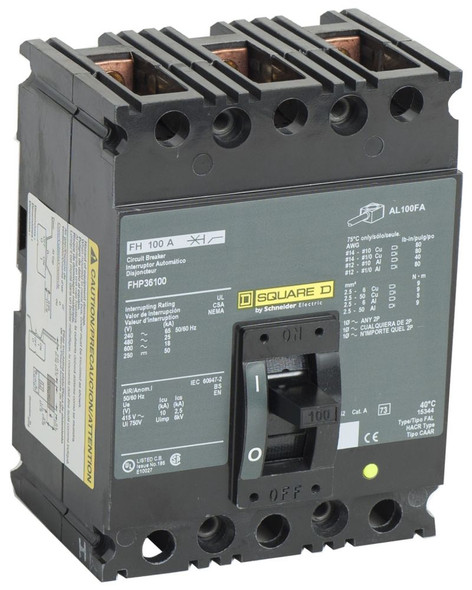 Square D FHP36100 Molded Case Breakers (MCCBs)