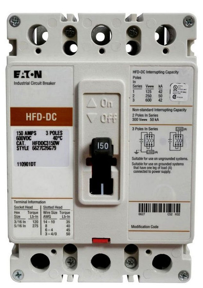 Eaton HFDDC3200L Molded Case Breakers (MCCBs)