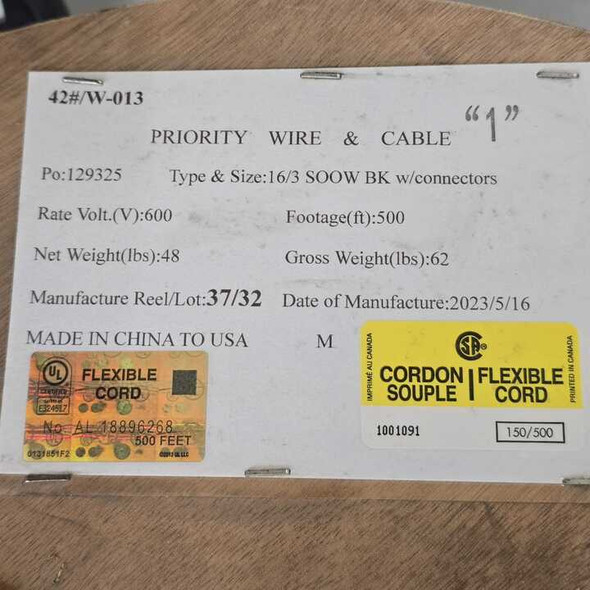 Priority Wire 16-03SOOW Wire/Cable/Cord