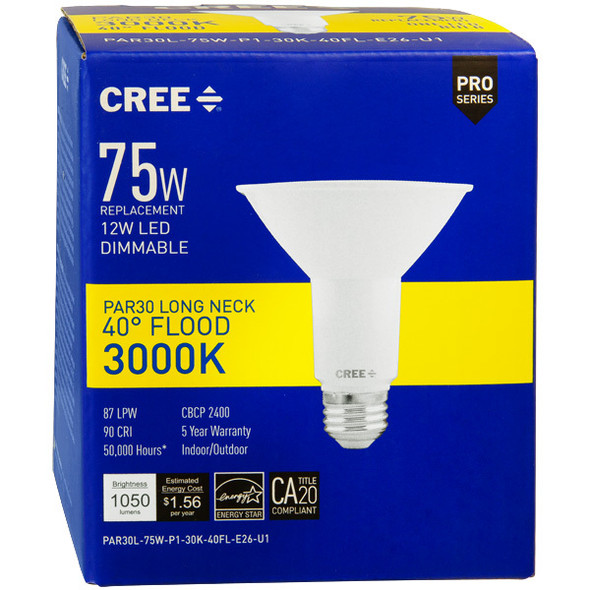 Cree Lighting PAR30L-75W-P1-30K-40FL-E26-U1 LED Bulbs