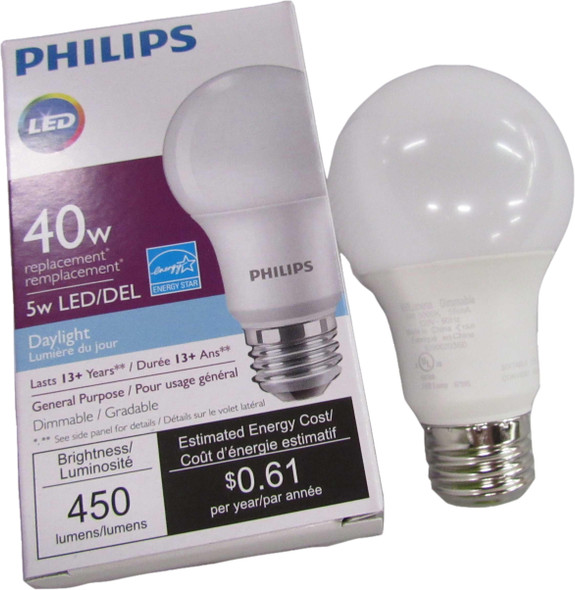 Philips 5A19/PER/950/P/E26/DIM T20 LED Bulb A19 5 Watts