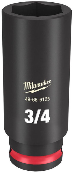 MILWAUKEE ELECTRIC TOOL 49-66-6125  Shockwave 3/4 in X 3/8 in drive SAE 6 Point Deep Impact Socket