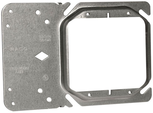 Raco 778B Pre-Galvanized Sheet Steel UL Raised Square Box Stud Mount Mud Ring
