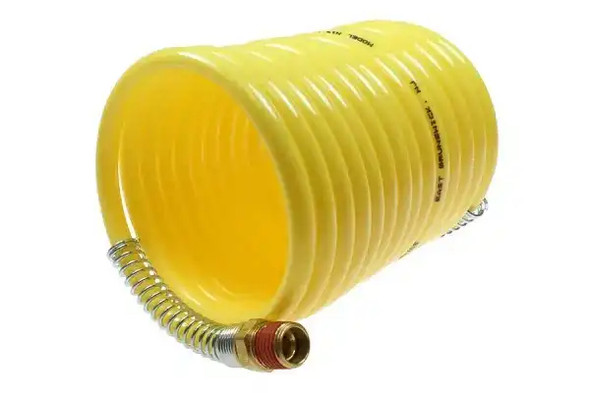 Coilhouse Pneumatics N14-12B Nylon Coil, 1/4" x 12', 1/4" NPT Swivel Fittings, Yellow