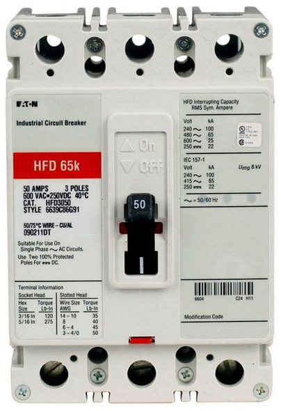 Eaton HFD3150K Molded Case Breakers (MCCBs)