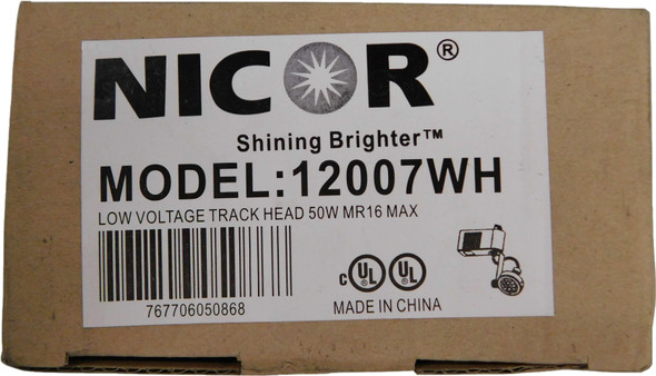 Nicor 12007WH Miniature and Specialty Bulbs Track Head 50W
