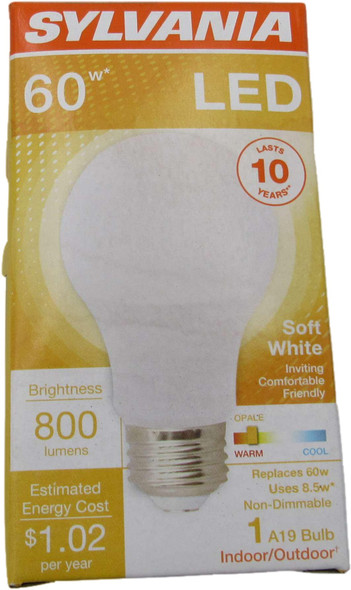 Sylvania LED8.5A19/F/827/10YV/RP LED Bulbs Light Bulb 120V 8.5W