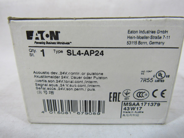 Eaton SL4-AP24 Bulb/Ballast/Driver Accessories Stacklight Alarm 24V Black EA 100db