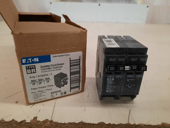 Eaton BQ2302120 Miniature Circuit Breakers (MCBs) BQ 2P 20A/30A 120V 50/60Hz 3Ph