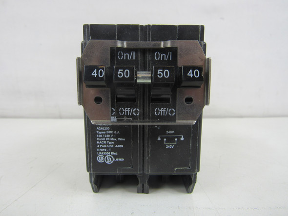 Eaton BQ240250 Miniature Circuit Breakers (MCBs) BQ 2P 40A/50A 120V 50/60Hz 1Ph EA