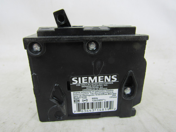 Siemens Q120 Miniature Circuit Breakers (MCBs) QP 1P 20A 240V 50/60Hz EA