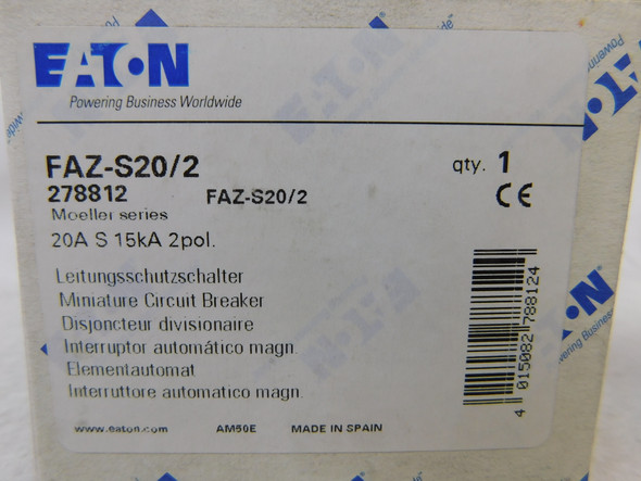 Eaton FAZ-S20/2 Miniature Circuit Breakers (MCBs)