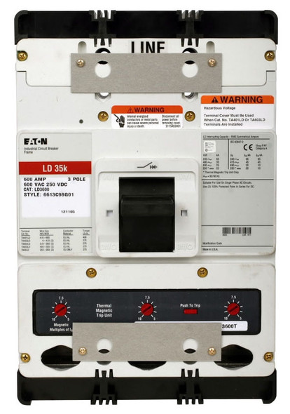 Eaton CLDC3600T106W Molded Case Breakers (MCCBs) CLD 3P 600A 600V 50/60Hz 3Ph L Frame