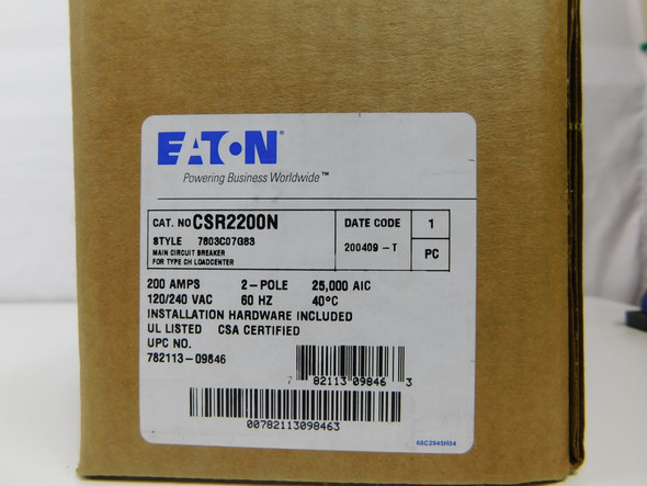 Eaton CSR2200N Main Breakers 2P 200A 240V EA