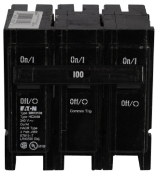 Eaton BRH3100 Miniature Circuit Breakers (MCBs) BR 3P 100A 240V 50/60Hz 3Ph EA