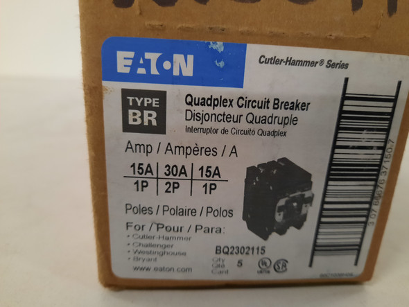 Eaton BQ2302115 Miniature Circuit Breakers (MCBs) BQ 2P 15A/30A 240V 50/60Hz 1Ph EA